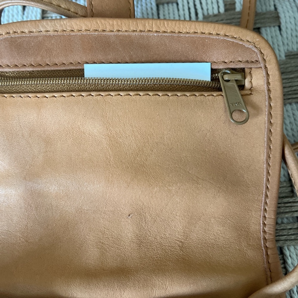 Ellington Leather Crossbody Mini Bag Tan Boho Minimalist Organizer - Picture 8 of 8